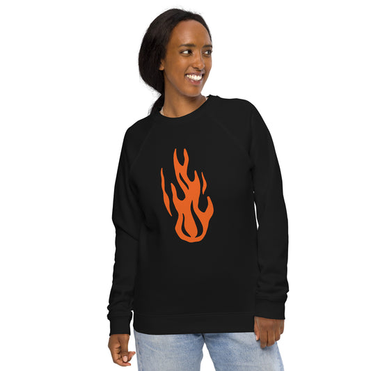 Flame On - Orange Design - Unisex organic raglan sweatshirt