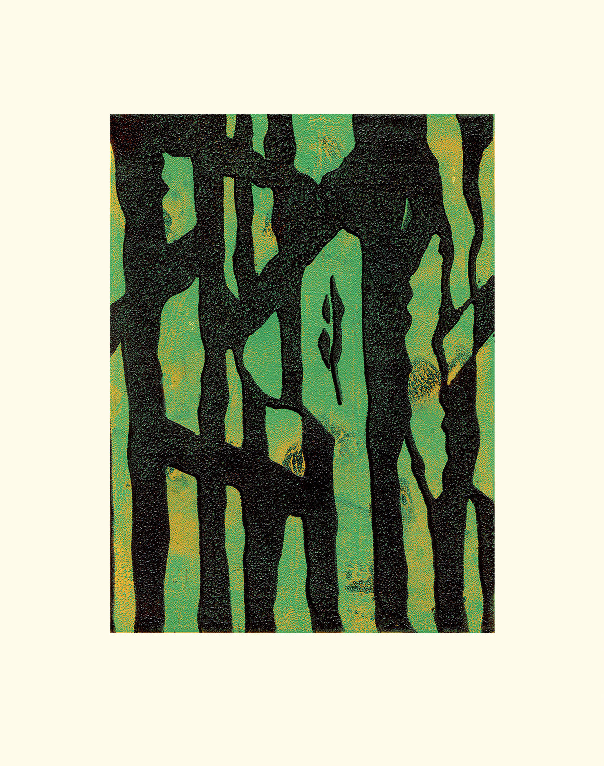 Out In The Woods - Lino print 04