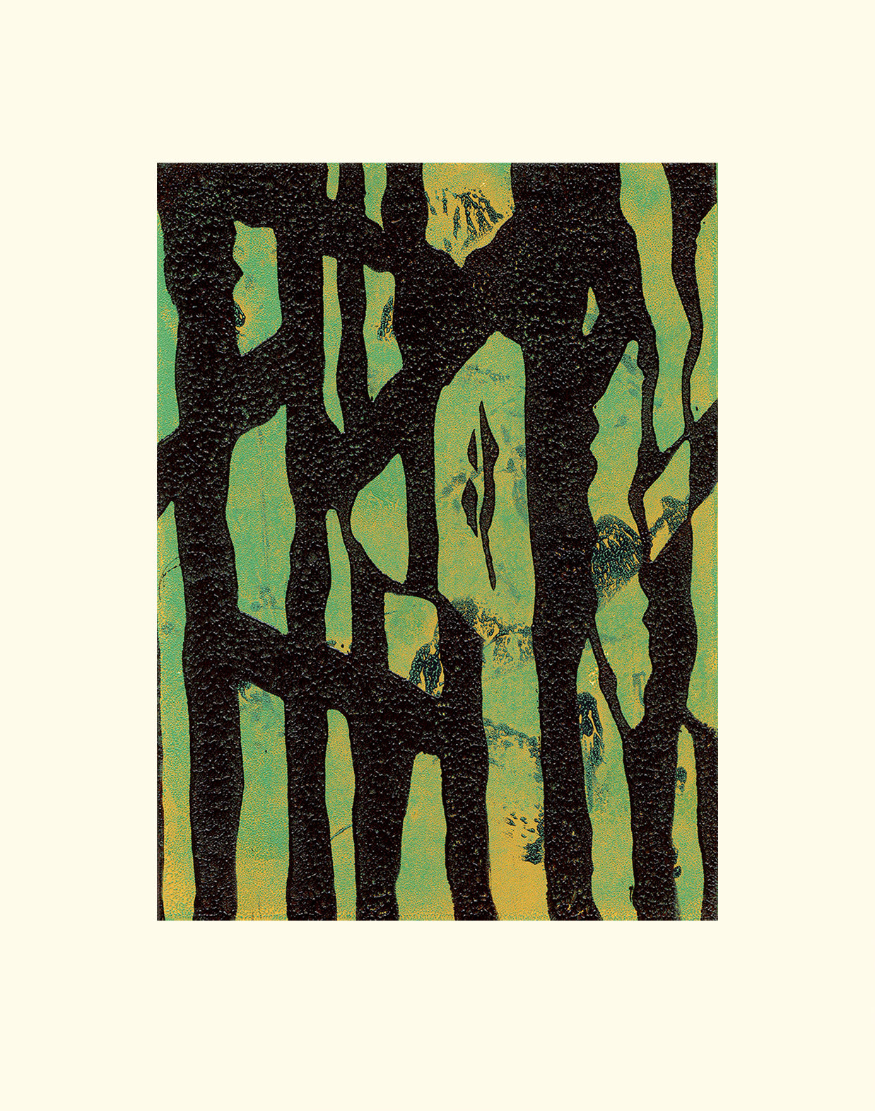 Out In The Woods - Lino print 05