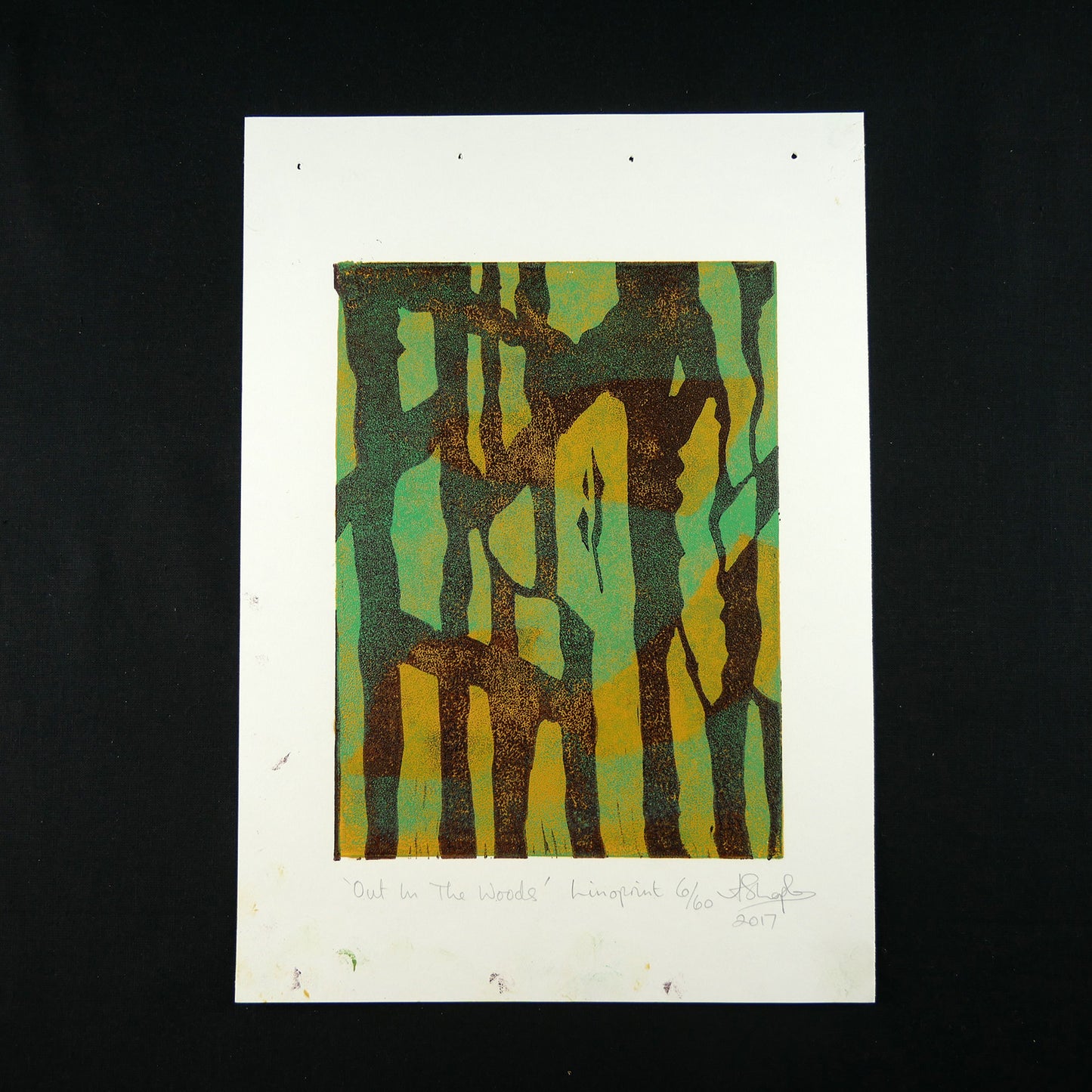 Out In The Woods - Lino print 06