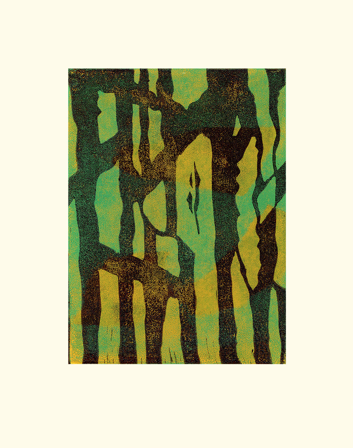 Out In The Woods - Lino print 06