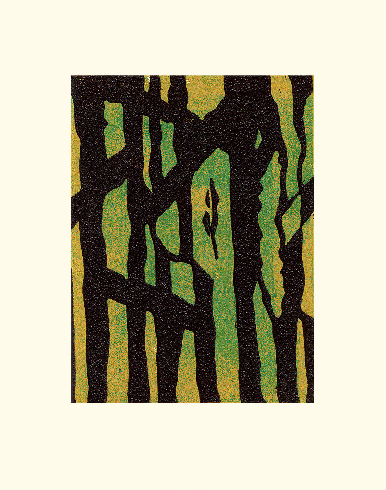 Out In The Woods - Lino print 07