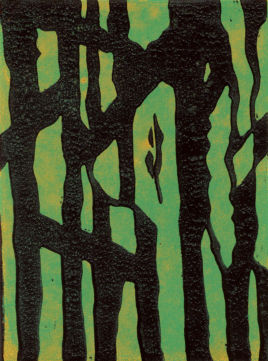 Out In The Woods - Lino print 08