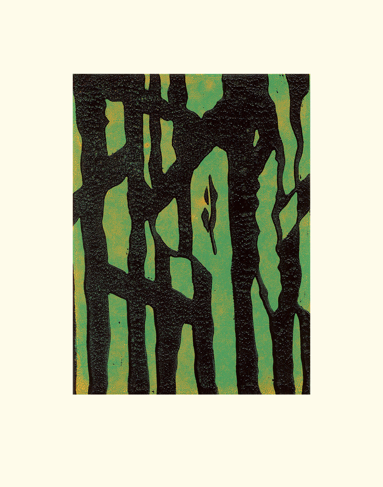 Out In The Woods - Lino print 08