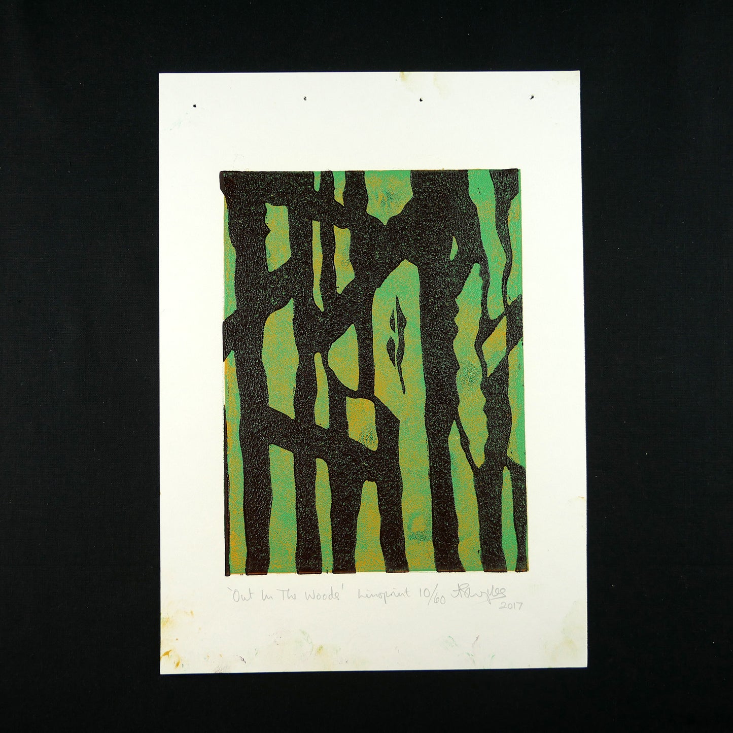 Out In The Woods - Lino print 10
